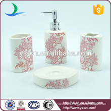 Promotional Red Flowers Ceramic Bath Spa Kit For Female